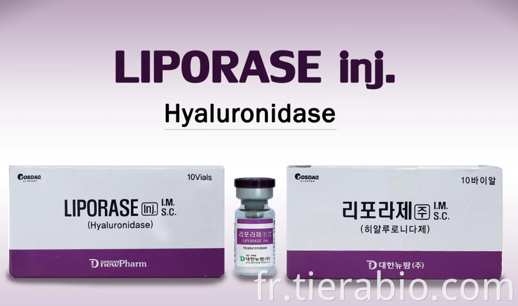 Gel de remplissage Hylaronadaise pour acheter un dissolvant d'injection de gel d'acide hyaluronique Liporase Ha Dermal Filler Remover